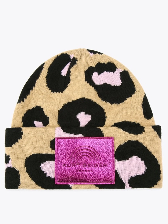 Kurt Geiger Accessories - Kurt Geiger London Southbank Leopard Beanie
